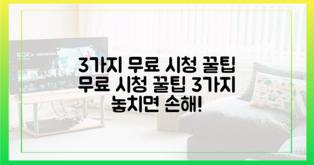 3가지 무료 시청 꿀팁