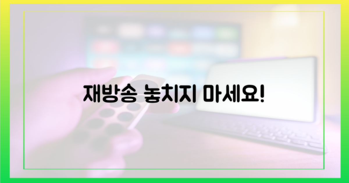 재방송 놓치지 않으려면?