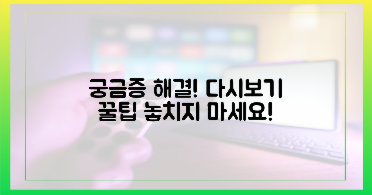 궁금증 해결! 다시보기 팁