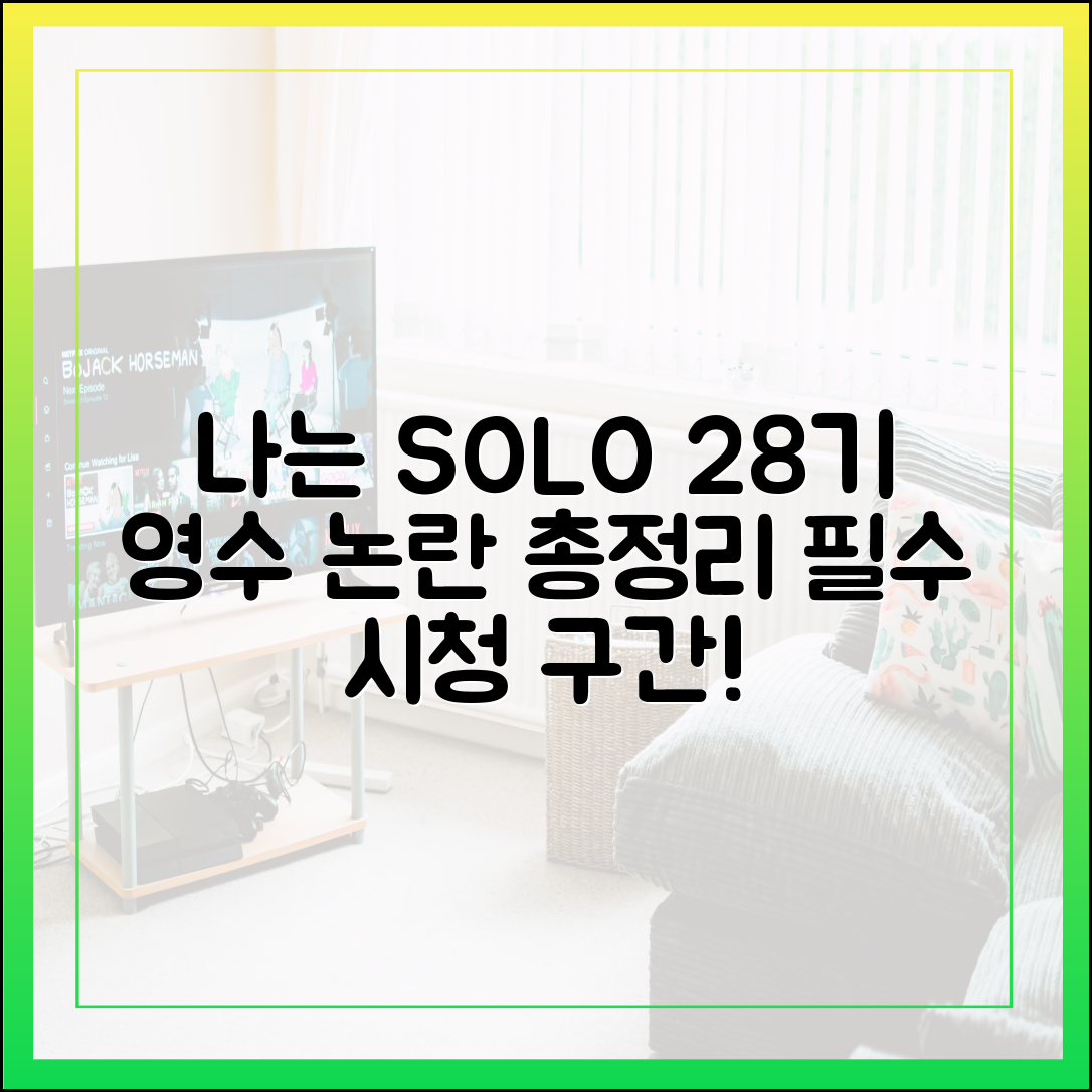 나는 SOLO 28기 영수 논란 총정리 (다시보기 필수 구간)