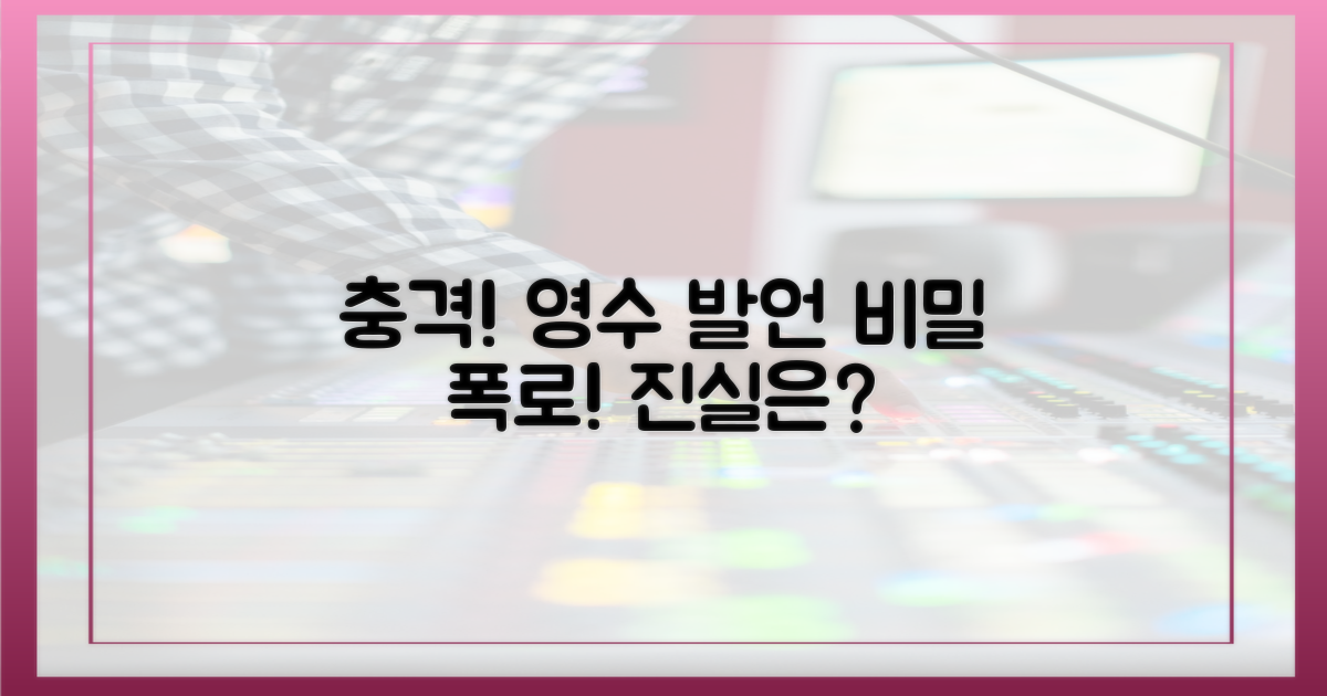 충격! 영수 발언의 진실