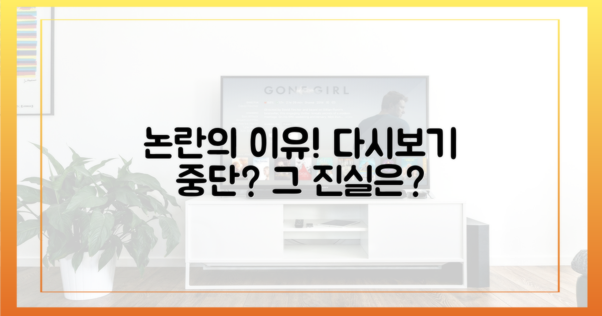 논란, 다시보기 중단 이유 뭘까?