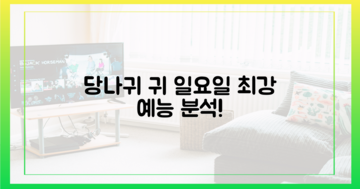 당나귀 귀: 일요일 최강 예능 분석