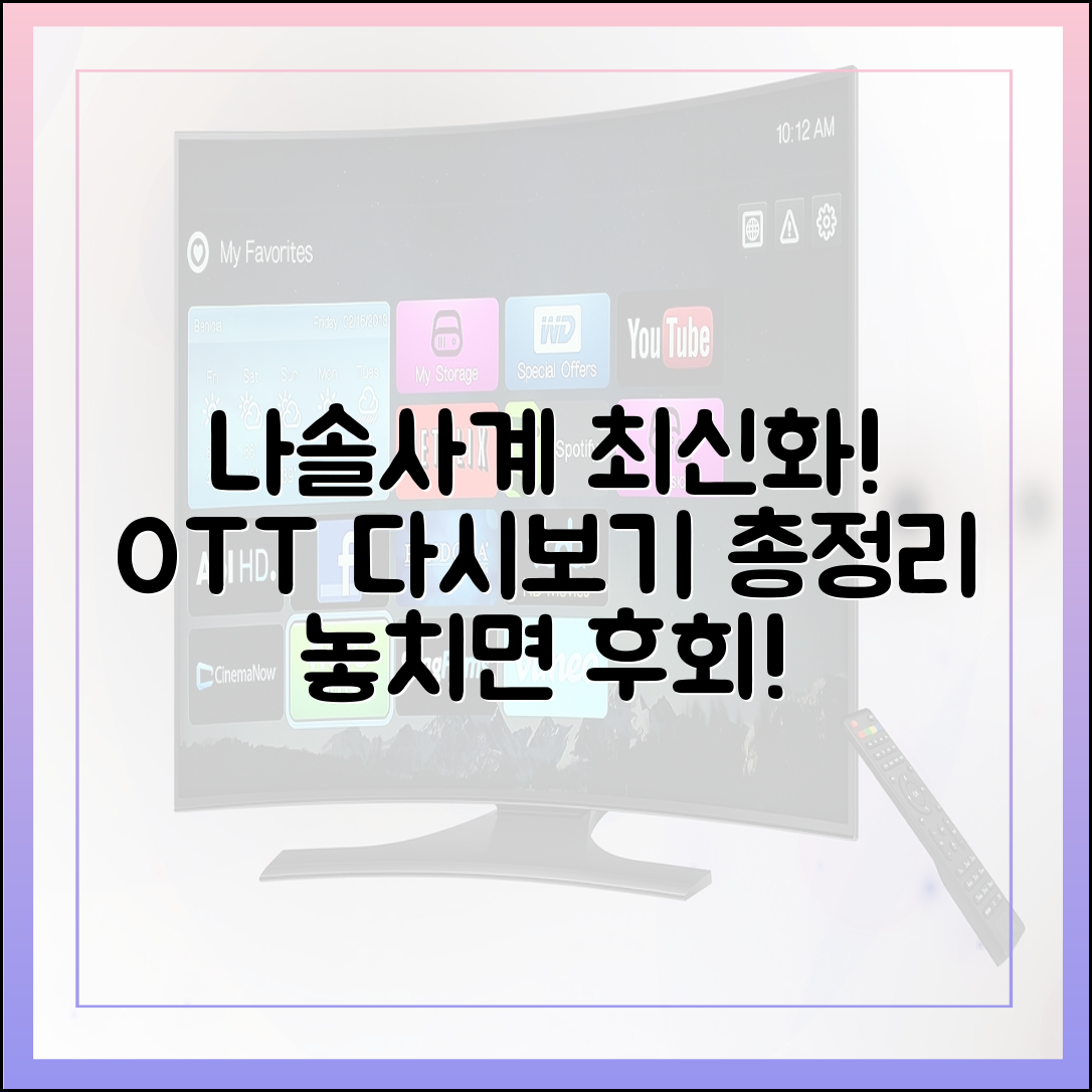 나솔사계 최신화 놓쳤다면? OTT 플랫폼 다시보기 총정리