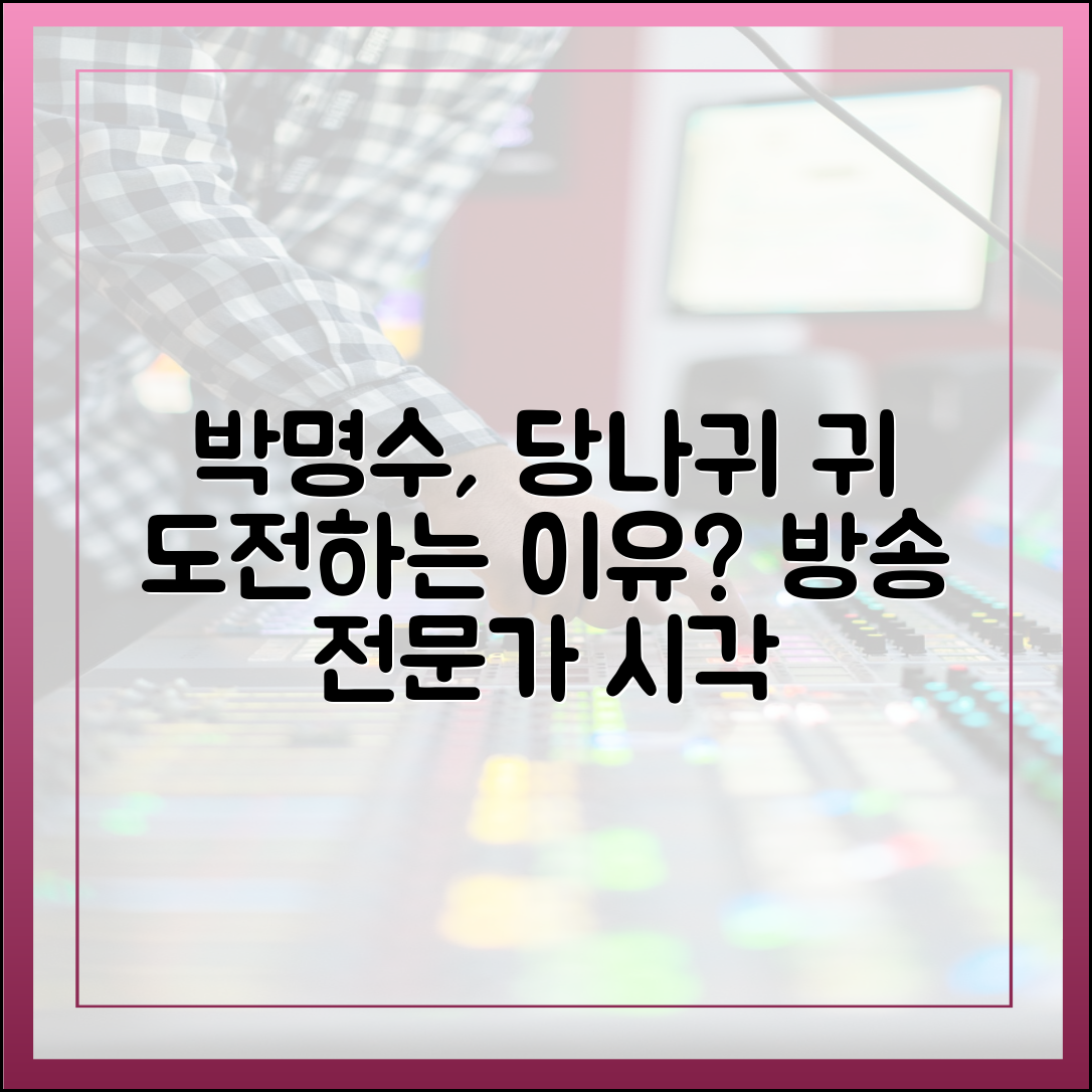 박명수, '당나귀 귀'에서 끊임없이 도전하는 이유 (방송 전문가 시각)
