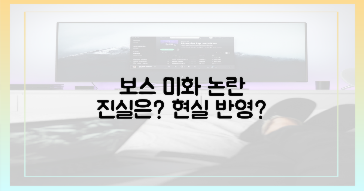 보스 미화, 현실 반영? 무엇이 진실일까?