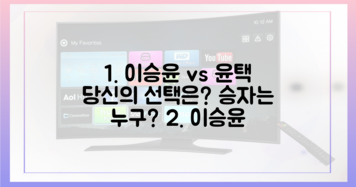 당신의 선택은? 이승윤 vs 윤택 대결!