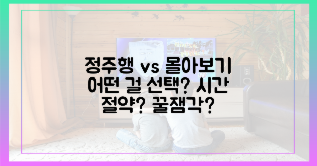 정주행 vs 몰아보기 선택