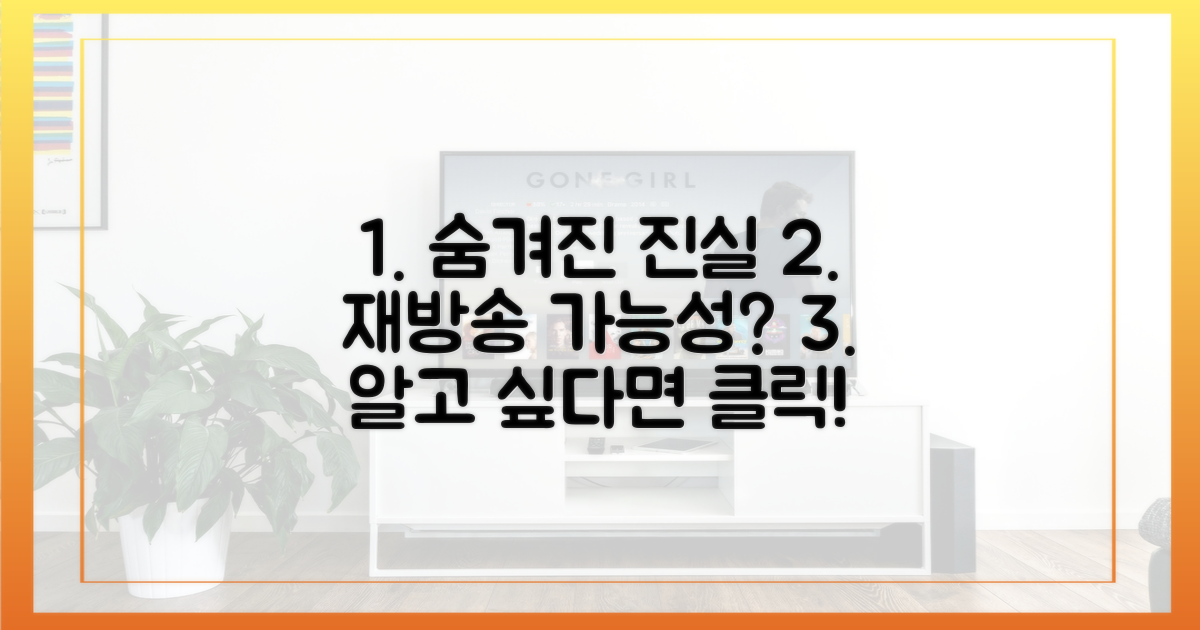숨겨진 진실, 재방송 가능성?