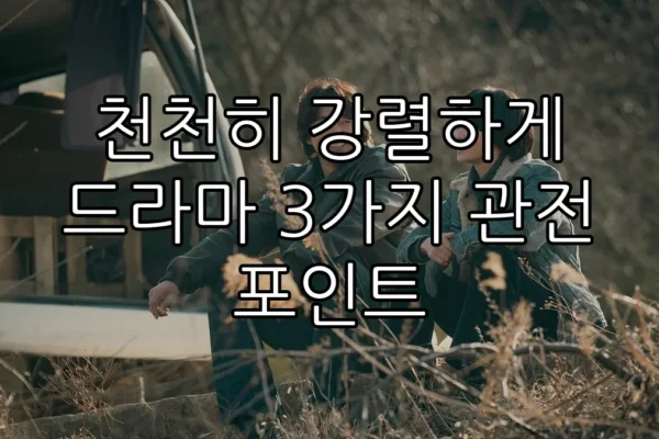 천천히 강렬하게 드라마 3가지 관전 포인트