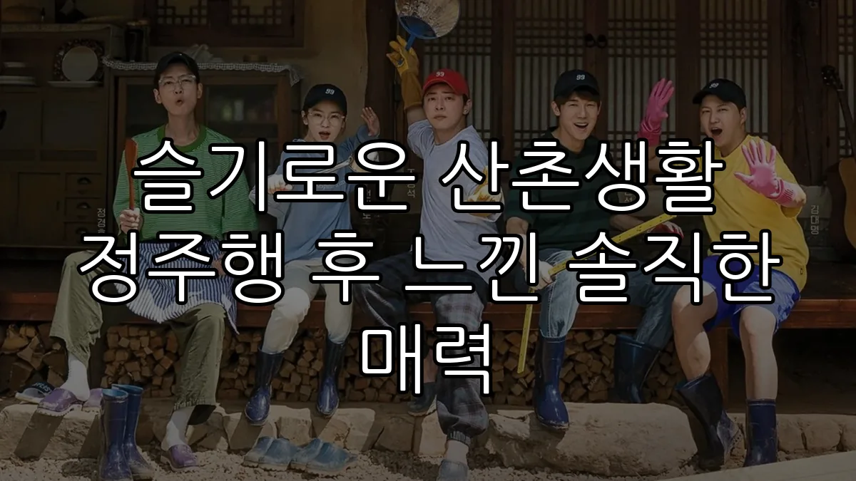 슬기로운 산촌생활 정주행 후 느낀 솔직한 매력