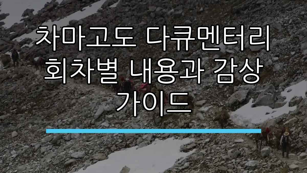 차마고도 다큐멘터리 회차별 내용과 감상 가이드