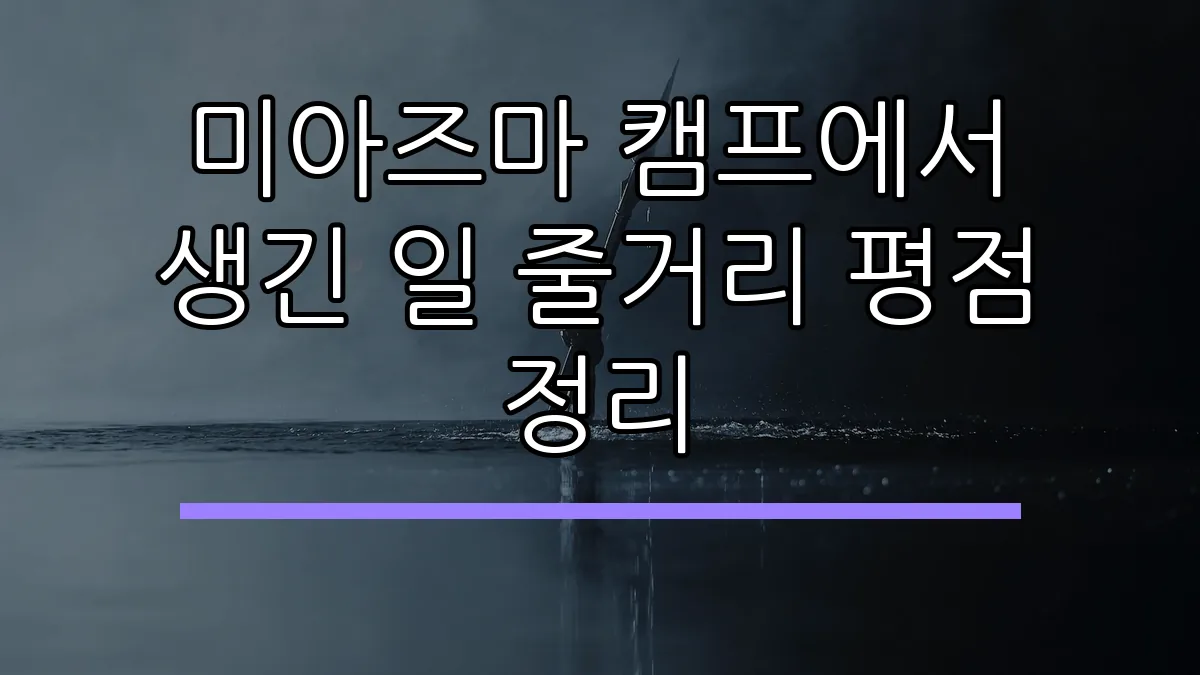 미아즈마 캠프에서 생긴 일 줄거리 평점 정리