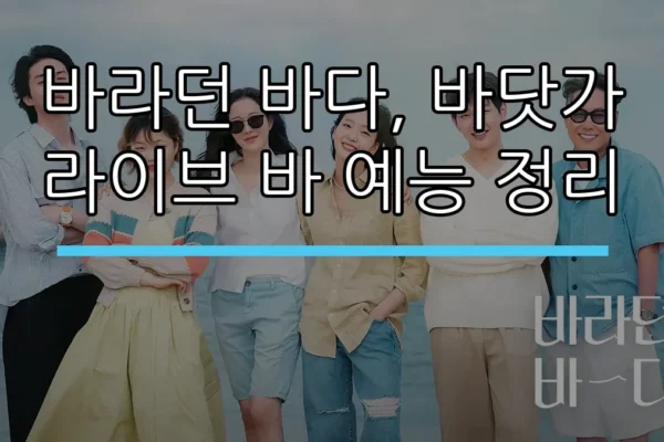 바라던 바다, 바닷가 라이브 바 예능 정리