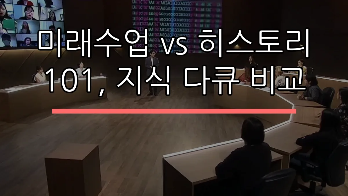 미래수업 vs 히스토리 101, 지식 다큐 비교