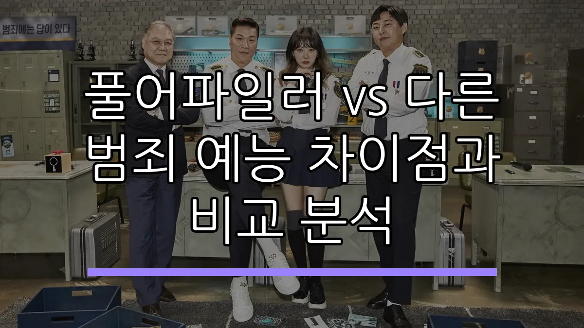 풀어파일러 vs 다른 범죄 예능 차이점과 비교 분석
